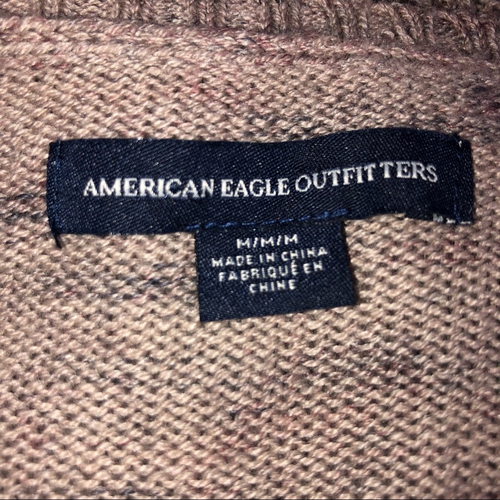American Eagle Ombre Criss Cross Lace Up Sweater Size Medium Color Purple - Picture 7 of 8